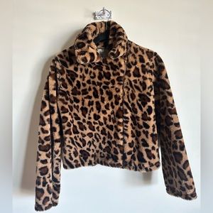 Cropped Leopard Print Jacket